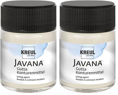 KREUL 813050 - Javana Gutta Contour en pot de 50 ml, pour des contours incolores à peindre sur soie, prêt à l'emploi, lavable (Lot de 2)