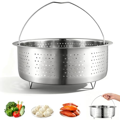 LEBOKJ 20cm Dampfgarer Einsatz Edelstahl 304 der vielseitige Dämpfeinsatz & Dünsteinsatz für Töpfe. Ideal als Dampfkorb im Schnellkochtopf zum Dünsten von Gemüse Früchten und Eiern