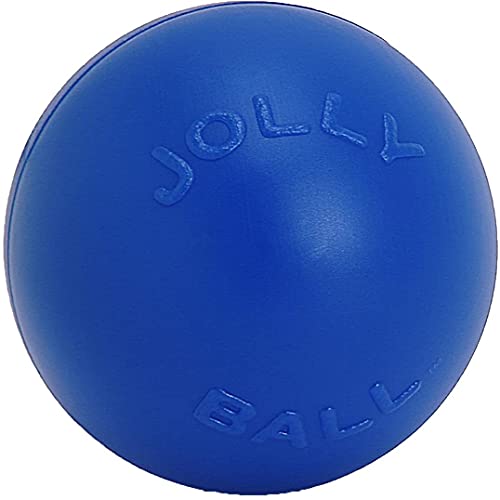 Jolly Pets 2 Pack of Push N Play Ball Dog Toys Blue 6 Inch