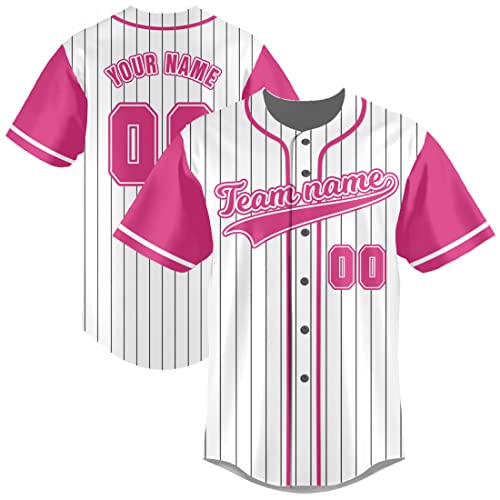 Custom Men Women Youth Pinstripe Baseball Jersey Hip Hop Shirts Personalized Name Number S-7X6 miniatura 1
