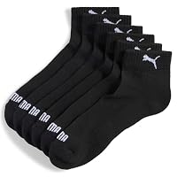 PUMA Unisex Cushioned Quarter Socks 3P, Black, US 10-12