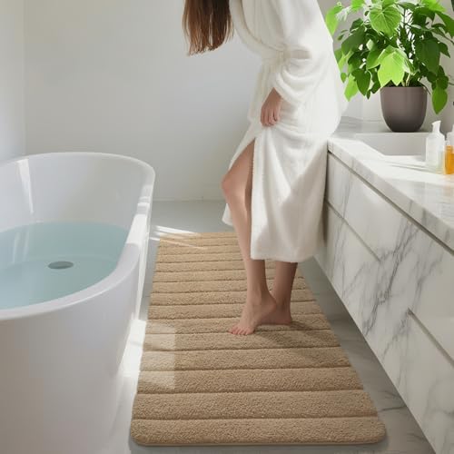 AROGAN Luxury Long Bathroom Runner Rugs 24x72 Inch Bath Rug Non Slip, Beige by AROGAN - Used condition - Image 9
