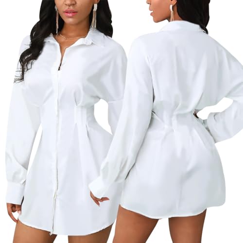 Women's Shirt Dresses Button Down Colorful Blouses Long Sleeve Floral Print Tops Loose Collar Sexy T-Shirts3