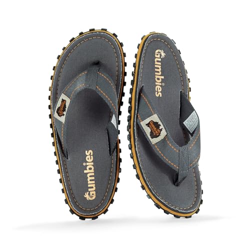 Gumbies Classic - Flip Flops aus recycelten Materialien - robuste Sohle aus wiederverwerteten Autoreifen, ergonomisches Fußbett - Grey, 43