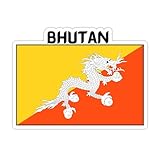 Bhutan Flag Vinyl Sticker 5 Inch Waterproof Decal for Car Bumper Laptop Water Bottle | Asia Country Flag Sticker