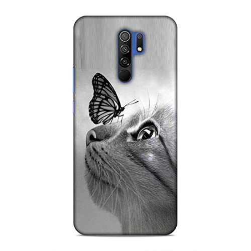 Image of Printed Mobile Back Hard Case Cover for Xiaomi Redmi 9 Prime /Xiaomi Poco M2 | Pet, Butterfly, Animal, Cute Cat, Animal Lover-2195
