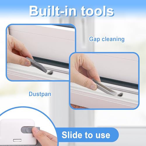Image of Track Cleaner with 4 Replacement PP Nylon Window Crevice Groove Cleaning Brush Multifunctional Window Sill Track Cleaning Brush for Window Door Sliding Track Sink Gap