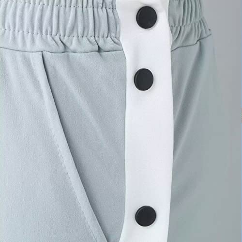 Tear Away Pants for Mens Snap Button High Split Post Surgery Loose Sweatpants Casual Basketball Pant with Pockets3