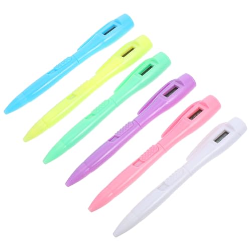 Gogogmee 6pcs Ballpoint Pen with Clock Digital Watch Pen Ballpoint with Timer Fine Point Time Pen Convenient Pen with Clock Pen for Note-taking Writing Pen with Watch