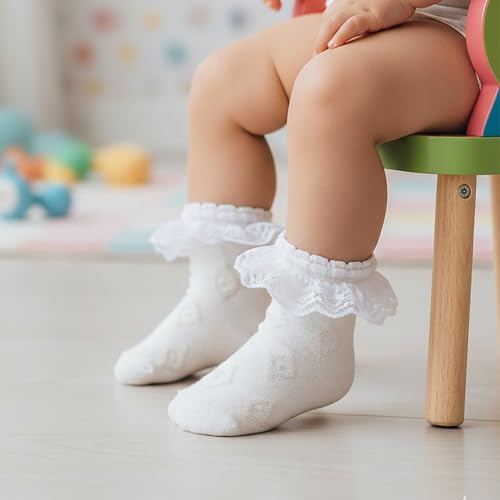 Image of Supersox Frill Ankle Length Socks for Babies | Durable & Breathable Combed Cotton | Extra Soft, Anti-Odor & Moisture Absorbent | Pack of 3