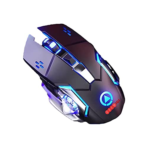 Souris de jeu multifonction noire au design ergonomique de 14 cm avec rétroéclairage lumineux