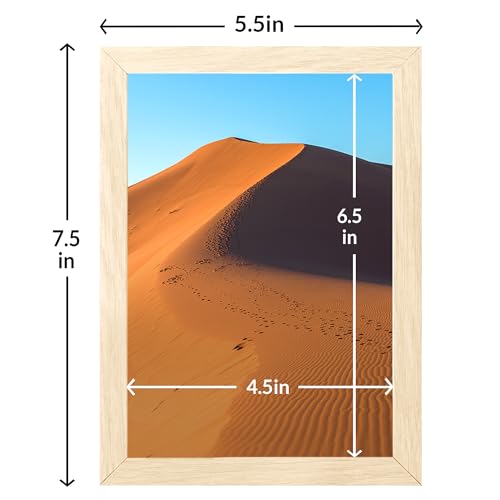 Image of LaVie Home 5x7 Picture Frame for Wall Display, 5x7 Oak Picture Frame with HD Plexiglas, 5 x 7 Poster Frame 1 Pack, Display Frame for Vertical or Horizontal, Classic Collection