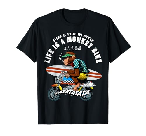 Life is a Monkey Bike Surfing Ape Edition Camiseta