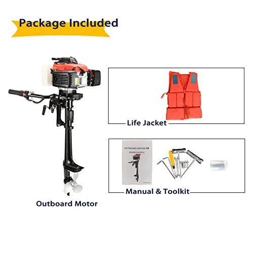 image for CUKUSIN 4 Stroke Outboard Motor 4 hp Outboard Boat Motors for Inflatab