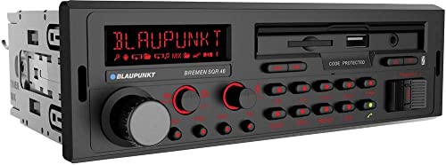 Autoradio con DAB Blaupunkt Bremen SQR 46 Dab autoradio Youngtimer  1DIN  Dab +  Vivavoce e Audio Bluetooth  USB  SDHC  AUX  Collegamento Telecomando Volante  Telecomando IR  4X 50W  Illuminazione VarioColor