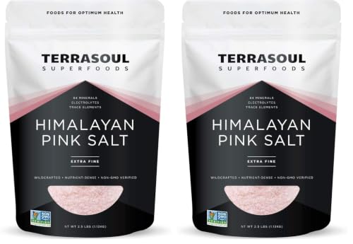 Image of Terrasoul Superfoods Himalayan Pink Salt, 2.5 Lbs - Extra Fine | Trace Minerals (Pack of 2)