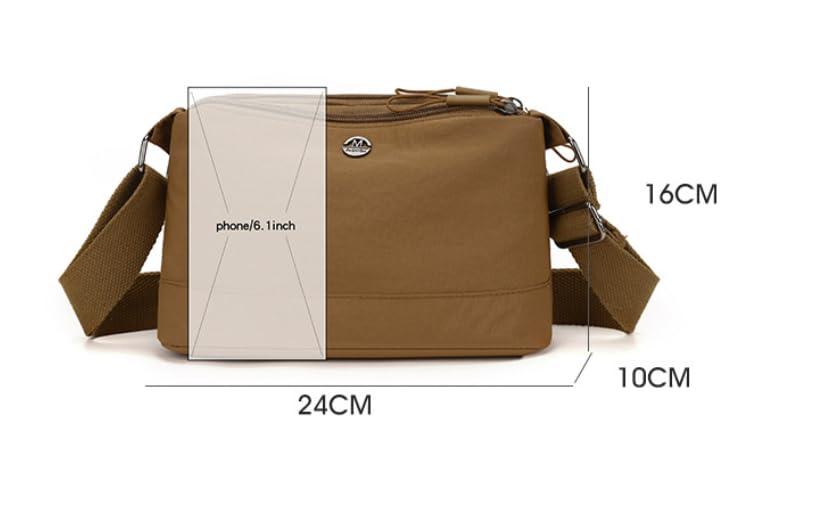 Image of WildHorn Nylon Sling Bag for Women | Lightweight Crossbody Shoulder Bag | 3 Zipper Pockets | Adjustable Strap | Travel, Office & Daily Use