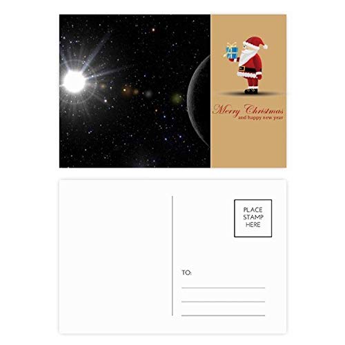 Cartes postales Père Noël Dark Sky Night pour décorer la table et vos cadeaux de Noël
