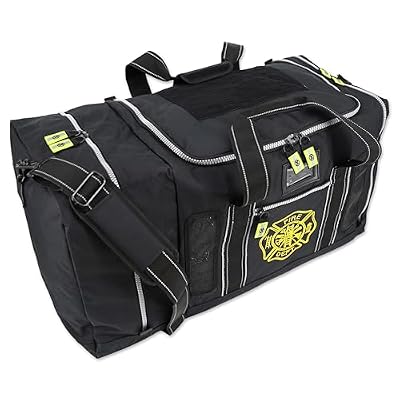 Newly Redesigned Lightning X Firefighter Fireman Quad-vent Turnout Gear Bag wHelmet Compartment, Mesh Vents & Maltese Cross for First Responder