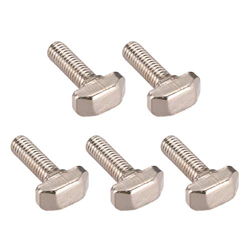Image of uxcell M6x20mm T-Slot Drop-in Stud Sliding Screw Bolt Carbon Steel 5pcs for 30 Series European Standard Aluminum Profile