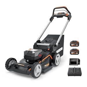 WORX CortacÃ©sped Nitro 40V (2x20V) | PowerShare | WG749E | Incluye 2 baterÃ­as 4Ah y Cargador Doble | 46 cm con tracciÃ³n | Mulching | 7 Posiciones de Altura