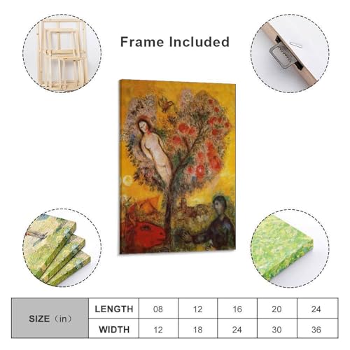 Impression sur toile La Branche Marc Chagall decor mural moderne 50x75 cm