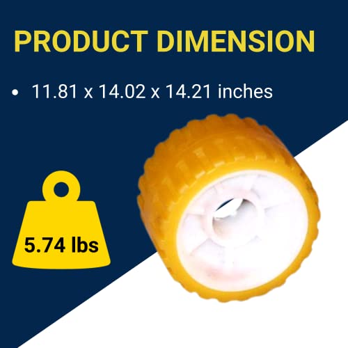 Tie Down Engineering 86144 5"" Pvc Ribbed Wobble Roller Kit 4-Pk, Yellow, Standard #TOP1