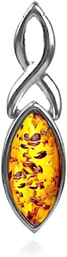Ian and Valeri Co. Amber Sterling Silver Celtic Marquise Pendant