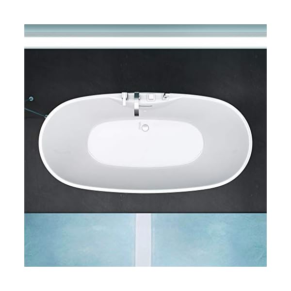 Mai & Mai Freistehende Badewanne Acryl Wanne Standbadewanne mit Armatur 170x80x60 cm V605 – Bild 6