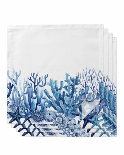 Set de 4 Servilletas de Tela 20x20 Pulgadas Azul miniatura 1