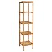 Homfa 5-Tier Bamboo Shelf Free Standing Bathroom Tower Rack Corner Rack Multi-Functional Storage Organizer Unit
