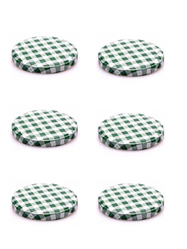 100 Ersatzdeckel Deckel für Sturzgläser To 82 Grün Karriert Passend für 230/350 / 435 ml Cover