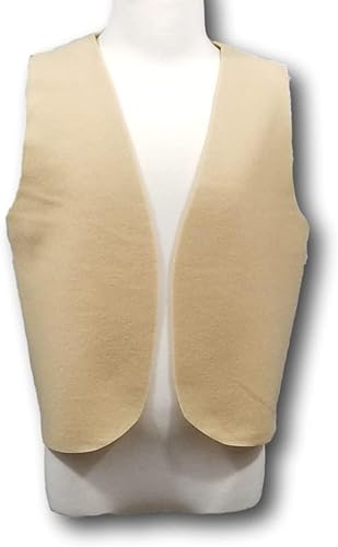 Kids Tan Peasant Costume Vest (MedievalRenaissanceColonialPirate) Fits Kids 4-16