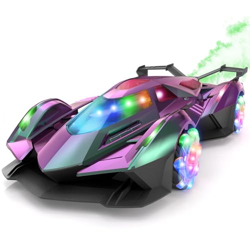 SASBSC Lamb Remote Control Car for Boys 4-7 8-12 Drift Rc Cars with 360° Rotation, Spray, Music & Lights 1:12 Rechargeable Rc Car Toys 10-12km/h...