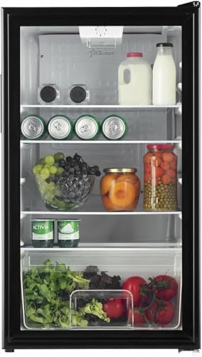 ثلاجة مشروبات صغيرة من دي ال سي، سعة 90 لتر، 55 واط، أسود، موديل DLC-32490