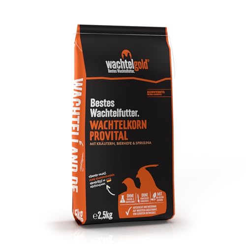 WachtelGold® Wachtelkorn ProVital 2,5 kg – hochwertiges Alleinfutter für Legewachteln | Kräuterkomplex aus Oregano, Thymian & Spirulina | unterstützt Verdauung & Vitalität | ohne Gentechnik & Palmöl