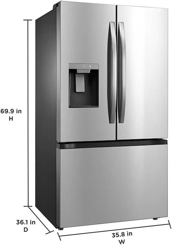 Midea MRF29D6AST 29.3 Cu. Ft. Stainless 3-Door French Door Smart Refrigerator