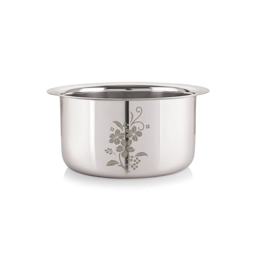 Neelam Stainless Steel 14, 22 Gauge, Induction & Gas Stove Friendly, Laser Etching Flat Bottom Tope/Patila/Topiya, 9200 ml, Ideal for Boiling, Steaming, and Cooking, with Excellent Heat Retention