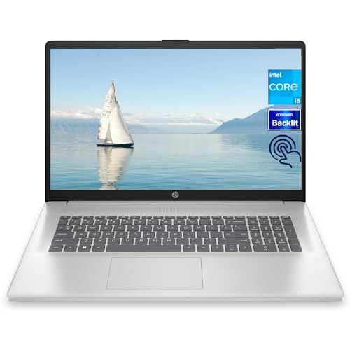 Image of HP 17 Inch Laptop, Intel Core i5-1155G7 Processor, 17.3 inch HD+ Touchscreen, 16GB RAM, 512GB SSD, Windows 11 Home, Backlit Keyboard, Natural Silver, Alpacatec Accessory (Renewed Laptop)
