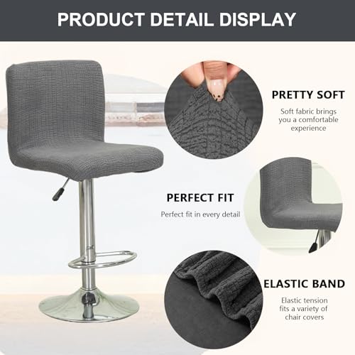 Image of Chair Covers Bar Stool Cover 2pc Bar Chair Cover Swivel Bar Stool Slipcover | Stretch Counter Height Bar Stool Cover High Back Chair Cover Counter Stool Bar Chair Covers for Kitchen Pub Dining Room,40