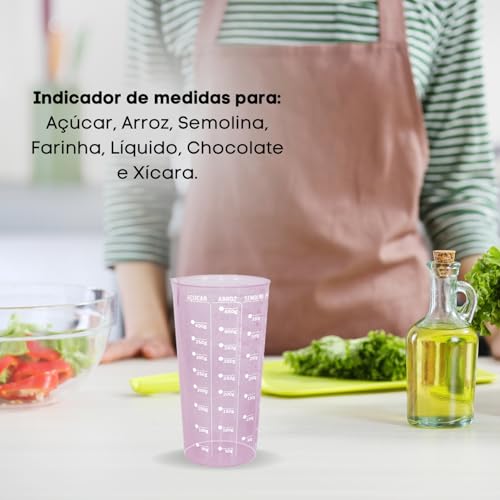 Kit Confeiteiro Bacia Bolo 2,5lt Copo Colher Medidora Rosa