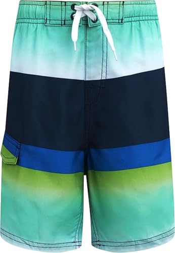 Image of Kanu Surf Boys' Victor Stripe Quick Dry Beach Board Shorts Swim Trunk