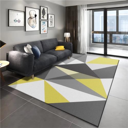 Alfombra infantil coches amarilla 100x160cm rectangular lavable 2