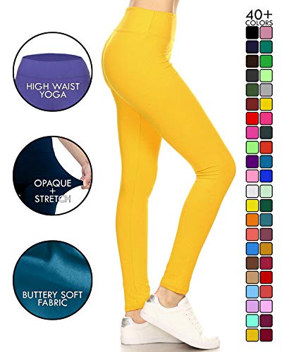 Image of Leggings Depot High Waisted Leggings for Women Buttery Smooth & Soft Women's Solid Yoga - Reg, Plus, 1X3X, 3X5X
