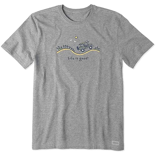 T-Shirt Crusher Vintage pour Homme Life Is Good, haut de plage décontracté en coton doux