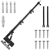 Ring Light Wall Mount with 45.7" Adjustable Boom Arm - Professional 360° Rotation Studio Photography Light Stand - 12lb/5.4kg Load Capacity for Salons, Makeup, Photography and Video Recording