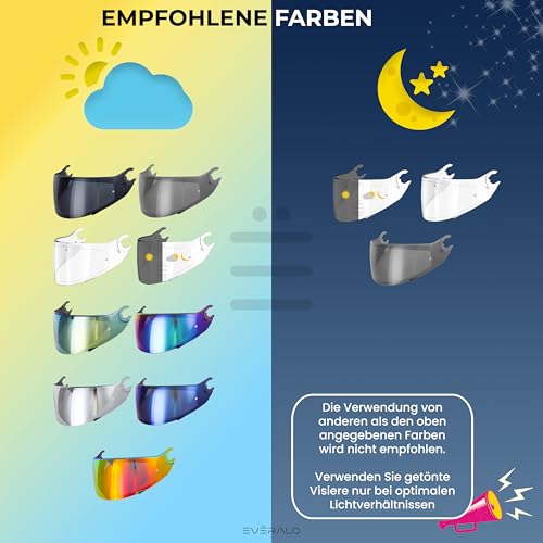 Everalo Kompatibel mit Shark Skwal 2 Visier - Spartan - Spartan 1.2 - Skwal - D Skwal - Helmvisier VZ160 VZ165 Kompatibel - Pinlock Ready (Regenbogen)