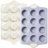 Healthy Ceramic Coating: We ceramic muffin pan use a 100% natural ceramic coating that ensures no harmful substances such as PFAS, PFOA, lead, or cadmium. This provides a completely safe cooking experience for your family, supports healthier eating h...
