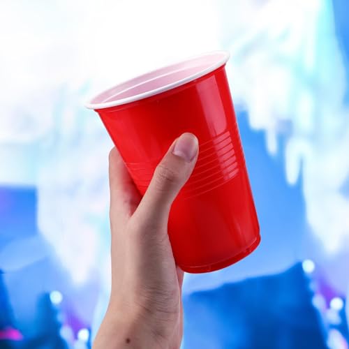 Kasanni Beer Pong Becher Set, 500ML Bierpong Becher Enthält 12 Tischtennisbälle und 50Becher, Beerpongbecher, Wiederverwendbare Partybecher für Weihnachten Party Geburtstag Festivals Hochzeit Camping