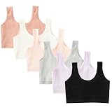 ZEILINGERY Training Bras for Girls Seamless Cami Bralettes Sports Striped Vest (as1, Age, 8_Years, 10_Years, 6colour, M)